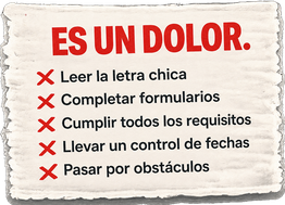 Es un fastidio: leer la letra pequeña, llenar solicitudes, cumplir requisitos, vigilar fechas límite, pasar por mil aros.